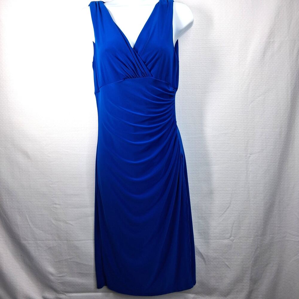 Lauren Ralph Lauren Ruched Jersey Sheath Dress Women's Size 4‎ Cobalt Blue